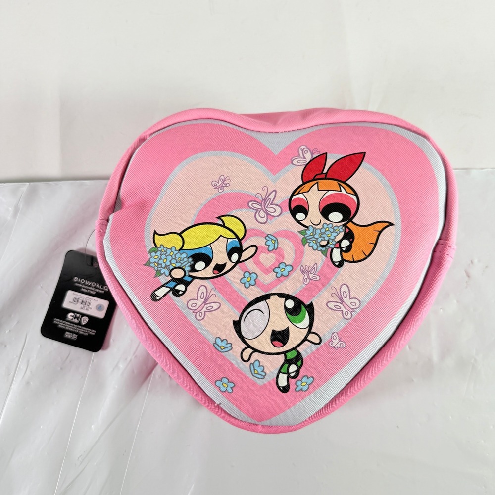 The Powerpuff Girls Pink Heart Makeup Cosmetic Bag Pouch Bioworld NWT